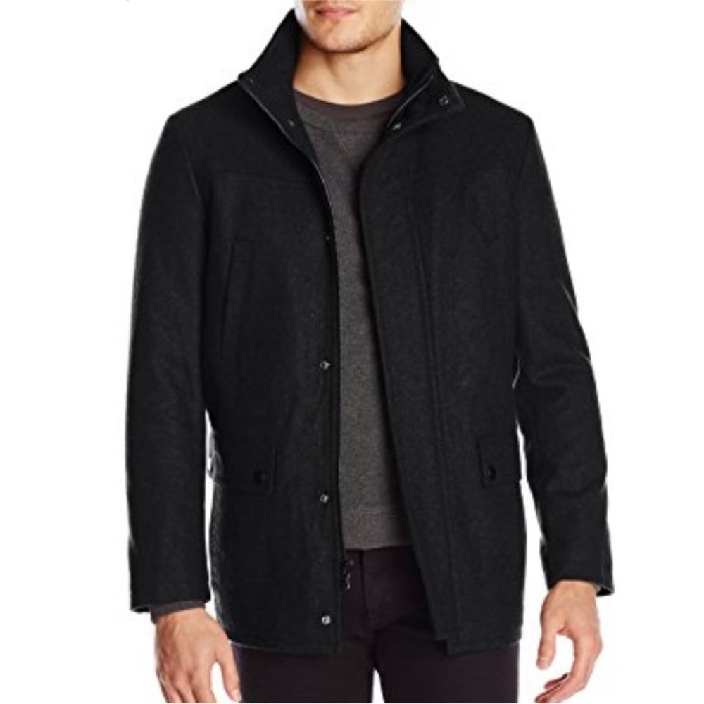 Kenneth Cole Reaction Men's Classic Barn Coat Black - Size Medium